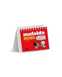 MAFALDA 2025, CALENDARIO ESCRITORIO ROJO